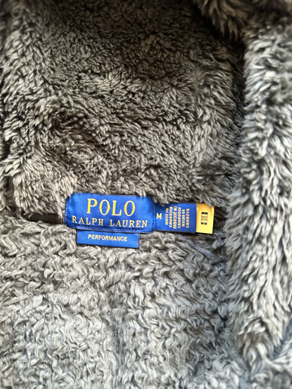 Polo by Ralph Lauren Olive Green and Black Hooded Sherpa Jacket - Picture 5 of 5